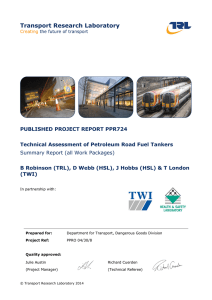 Technical assessment of petroleum road fuel tankers
