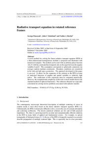 Radiative transport equation in rotated reference frames