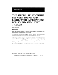 the special relationship between sound and light, with implications