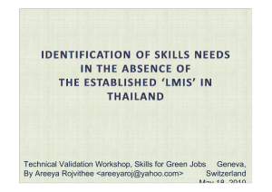 Technical Validation Workshop, Skills for Green Jobs By Areeya