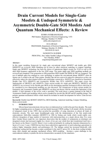 Drain Current Models for Single-Gate Mosfets