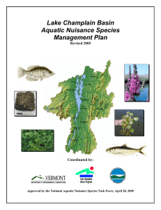 Lake Champlain Basin Aquatic Nuisance Species Management Plan