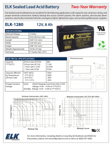 ELK Sealed Lead Acid Battery Two-Year Warranty ELK-1280
