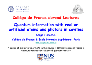 Collège de France abroad Lectures Quantum information with real