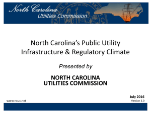 North Carolina`s Public Utility Infrastructure
