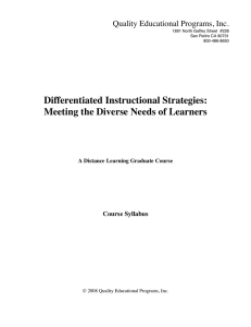 Differentiated Instructional Strategies: Meeting