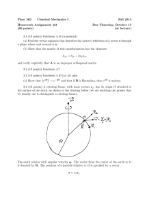 Phys 503 Classical Mechanics I Fall 2013 Homework Assignment