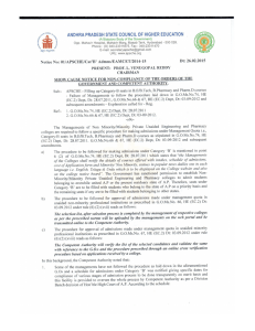`b` admissions eamcet 2014-15 show cause notice for non