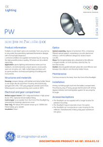PW Outdoor Luminaires - Data sheet