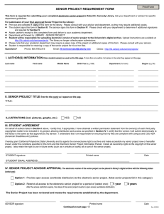 Senior Project Requirement Form