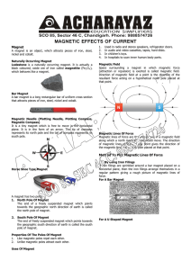 MAGNETIC EFFECTS OF CURRENT