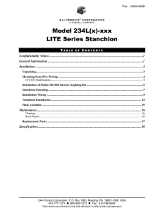 Model 234L(x)-xxx LITE Series Stanchion - GAI