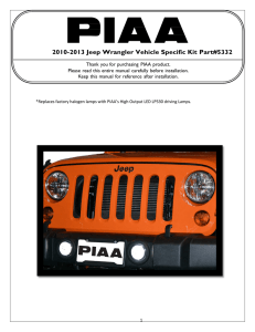 2010-2013 Jeep Wrangler Vehicle Specific Kit Part#5332