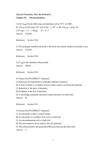General Chemistry, 10e Cdn (Petrucci) Chapter 20 Electrochemistry