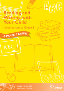 Reading and Writing with Your Child, Kindergarten to Grade 6, A