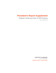 President`s Report Supplement