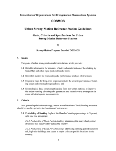 COSMOS Urban Strong-Motion Reference Station Guidelines