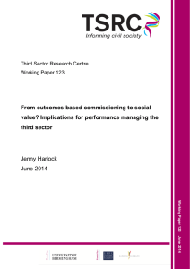 From outcomes-based commissioning to social value? Implications