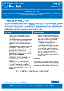 Eye Protection toolbox talk