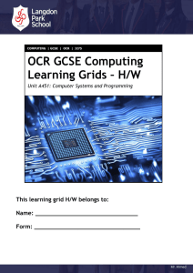 OCR GCSE Computing Learning Grids