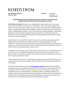 Nordstrom Announces Six Beneficiaries for CF Toronto Eaton Centre