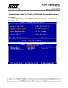 Work Instruction for SATA Raid