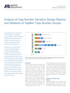 Design Pipeline and Validation of TaqMan® Copy Number Assays