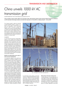 China unveils 1000 kV AC transmission grid