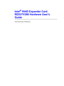 Intel® RAID Expander Card RES3TV360 Hardware User`s Guide