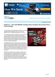 Diodes Inc. – New 100V MOSFET H-bridge reduces footprint with