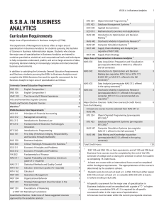 BSBA in Business Analytics - University of Miami Academic Bulletin