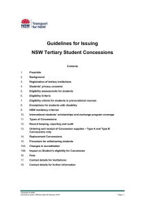 Guidelines for Issuing NSW Tertiary Student
