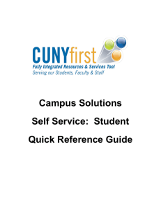 Student Quick Reference Guide - The City University of New York