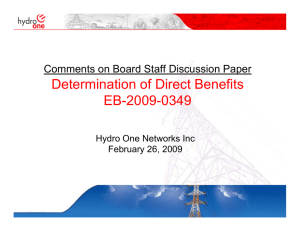 Hydro One Networks - Ontario Energy Board