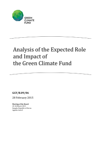 Analysis of the Expected Role and Impact of the Green Climate Fund