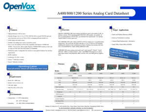 A400/800/1200 Series Analog Card Datasheet