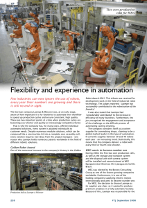 Flexibility and experience in automation