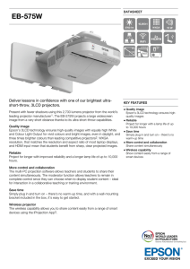 Epson EB-575W-Spec Sheet - Sahara Presentation Systems PLC