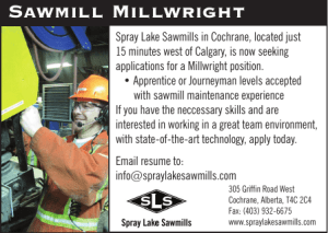 Sawmill Millwright - Spray Lake Sawmills