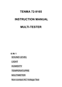 Manual for Environmental Tester Digital Multi Meter