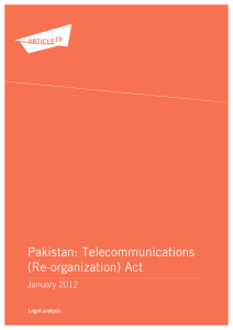 Pakistan Telecommunications (Re-organisation) Act, 1996