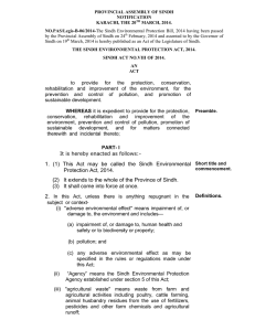 Sindh Environmental Protection Act, 2014