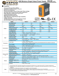 Kepco DN-60 Power Supply Specifications for DN-60