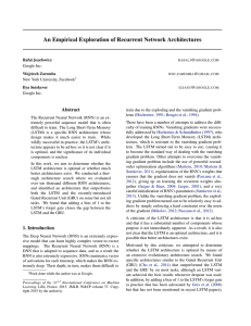 An Empirical Exploration of Recurrent Network Architectures