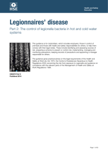 Part 2: The control of legionella bacteria in hot and cold water