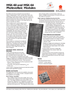 Solarex - MSX-64 and MSX-60 Photovoltaic Modules