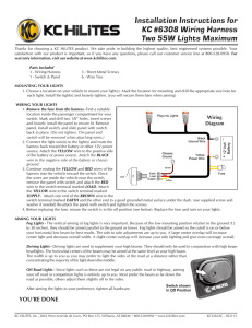 Installation Instructions for KC #6308 Wiring Harness