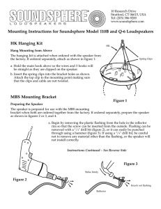 Mounting Instructions for Soundsphere Model 110B and Q