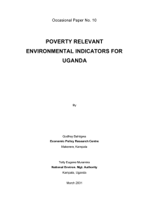 poverty relevant environmental indicators for uganda