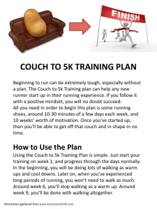 COUCH TO 5K TRAINING PLAN